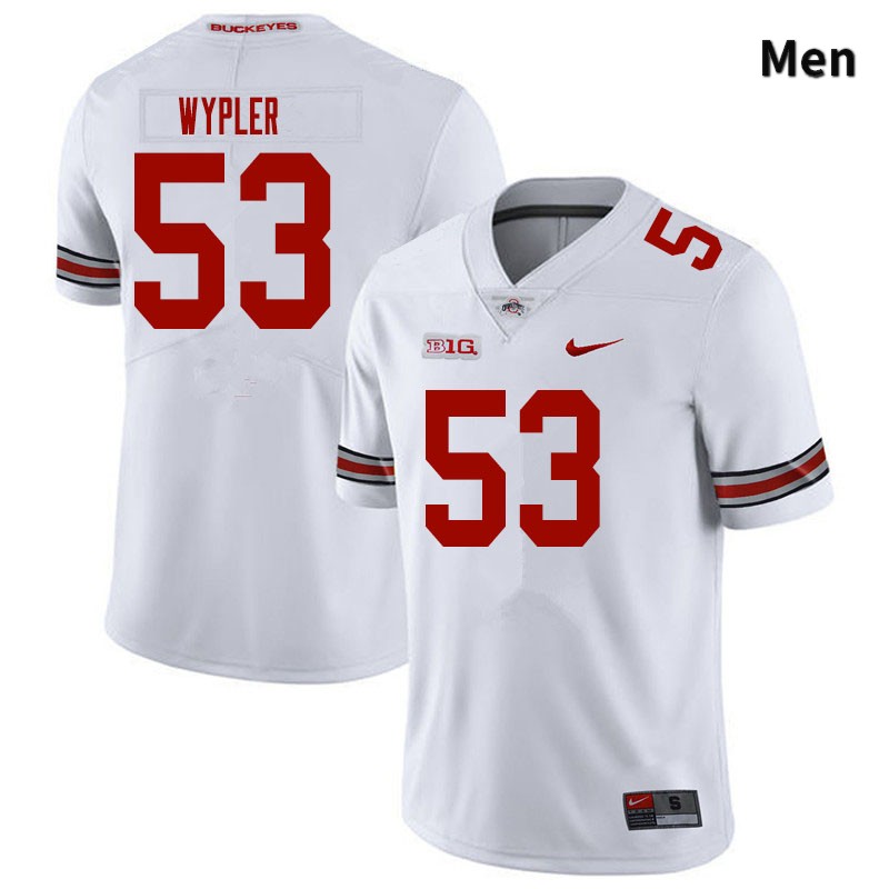 Men's Ohio State Buckeyes #53 Luke Wypler White Authentic College Stitched Football Jersey 23LO040BU